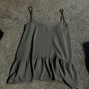 Blue tank top with ruffle bottom